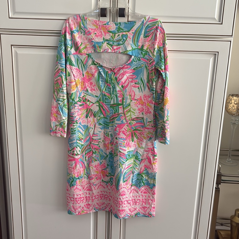 Lilly Pulitzer Floral Print Dress with 3/4 Sleeves, Size XS - Picture 2 of 2